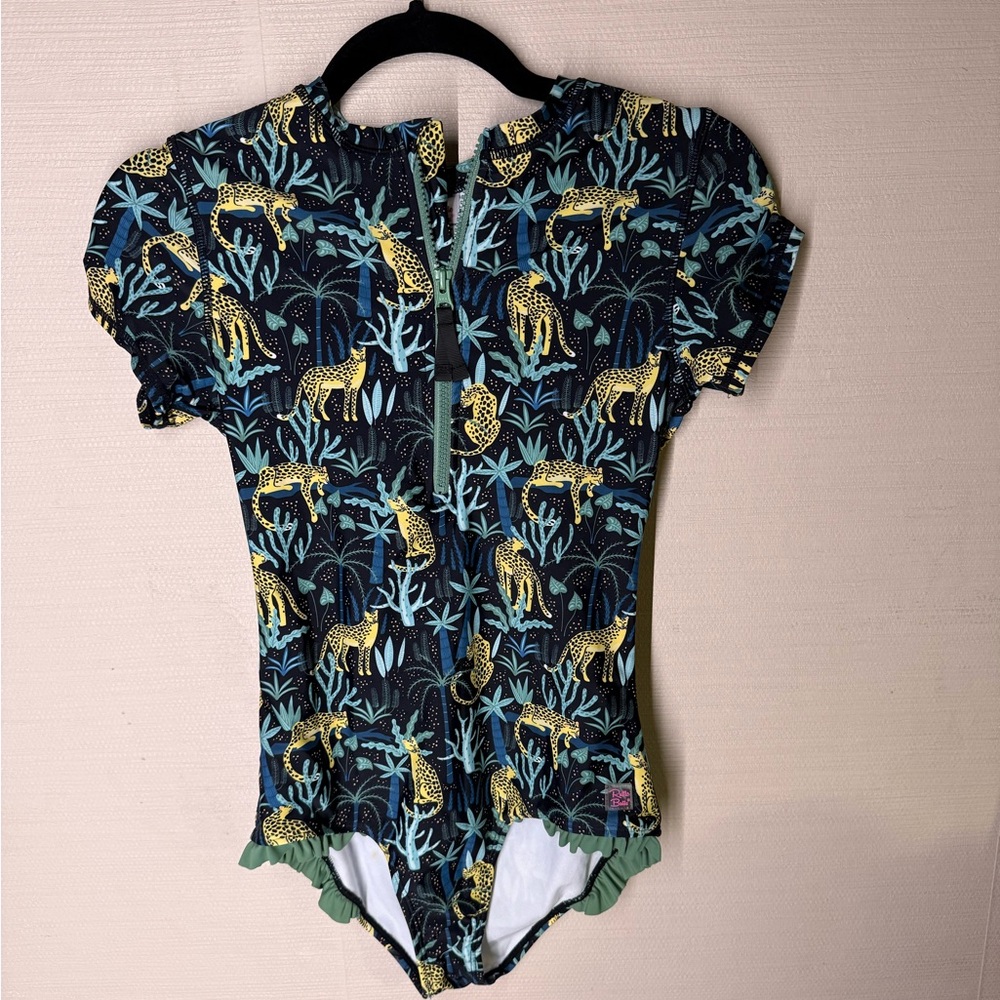 Girls Ruffle Butts Floral Cheetah Bodysuit